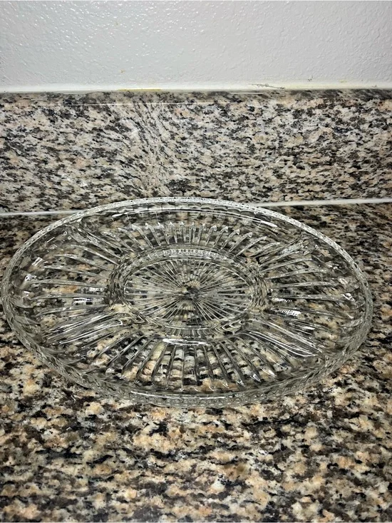 Clear Pressed Glass Serving Platter