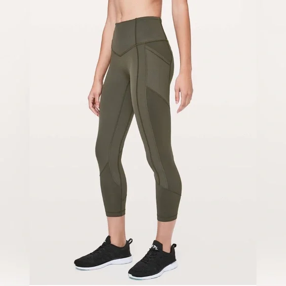 Lululemon All The Right Places Crop Dark Olive 4