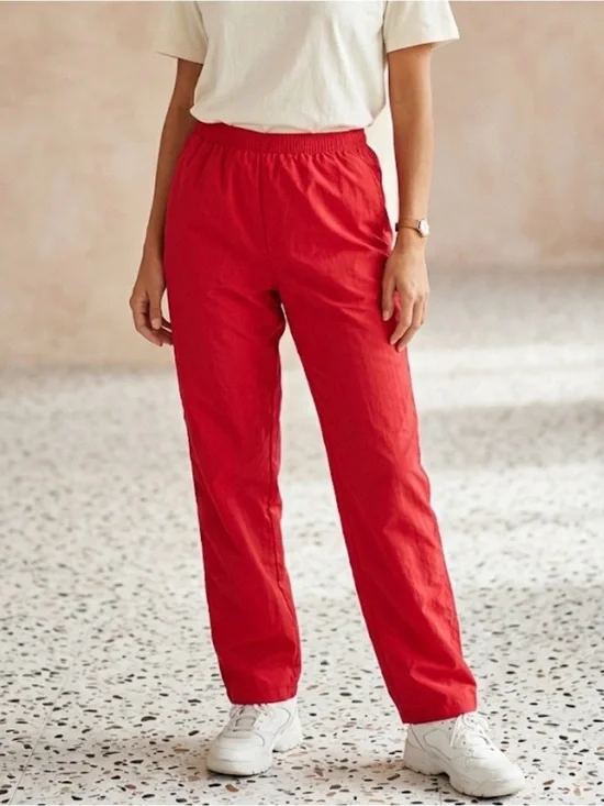 Vintage TEDDI Joggers Streetwear Gorpcore Pants Pull On Red Athletic 80’s XL