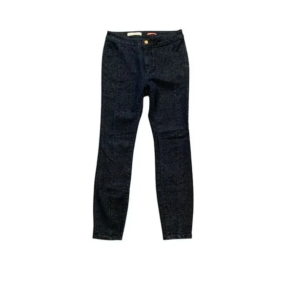 Pilcro Leggings Womens 28 Dark Denim High Rise Shimmer Zip Fly Stretch Jeggings