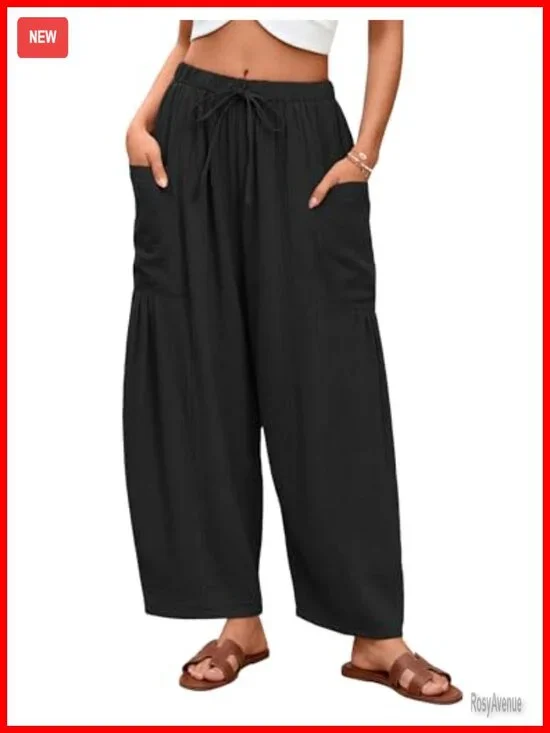 Wide Leg Palazzo Harem Pants Boho Loose Flowy Beach Pant Casual Barrel
