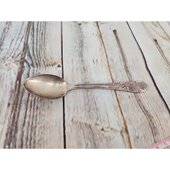 Antique Spoon Marked Votra 100 Patina Teaspoon