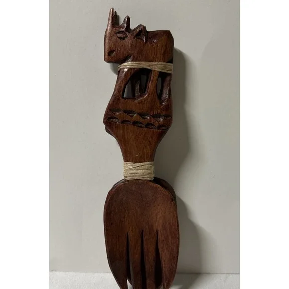 Hand Carved African Decor Wooden Rhinoceros 7
