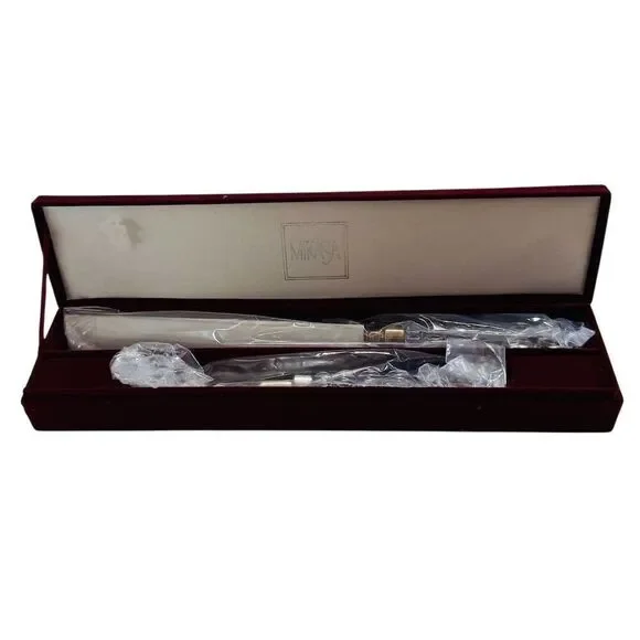 Mikasa Rousseau Knife and Fork Carving Set Sterling Silver Plated & Crystal ￼