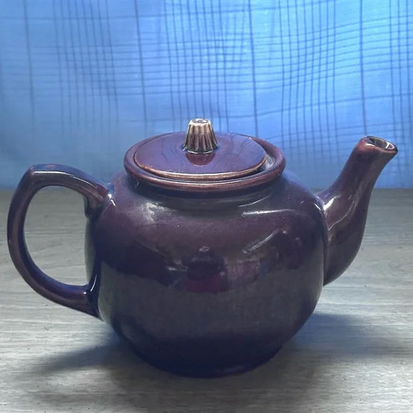 Glossy Purple Ceramic Teapot
