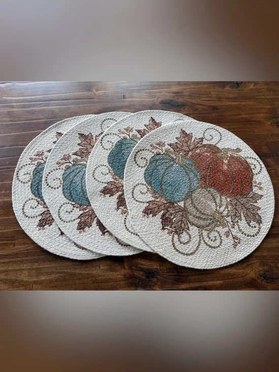 Autumn Pumpkin Braided Placemats
