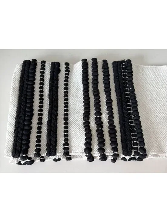 Thyme & Table Woven Dusk Handwoven Black Table Runner 72