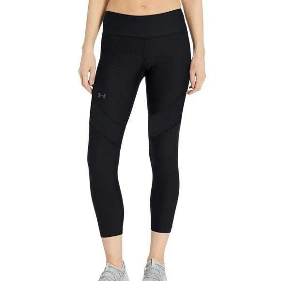 UNDER ARMOUR NWT Women's XS Black‎ Vanish Crop Leggings UA HeatGear Compression