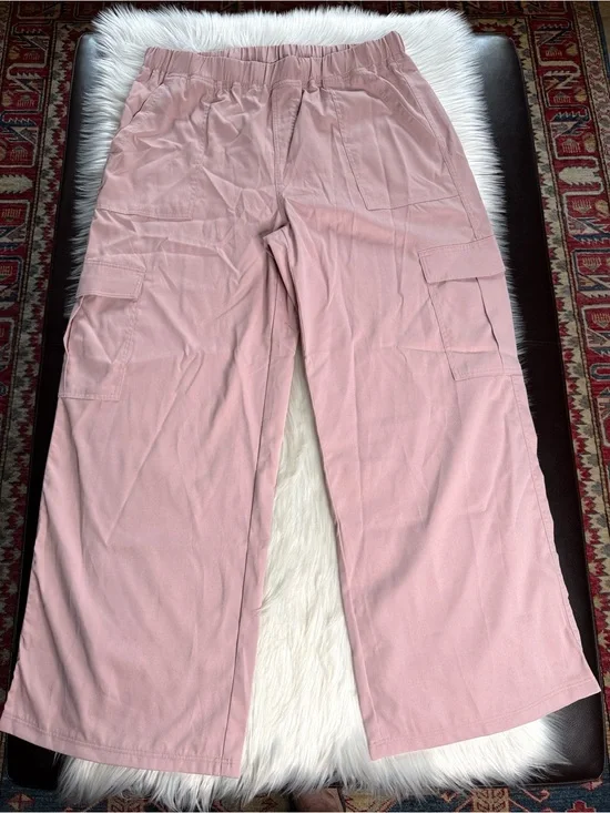 Halara Pink High Waisted Wide Leg Cargo Pants NWOT XL Reg