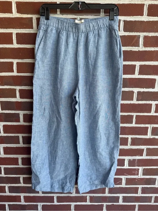Cynthia Rowley Light Blue 100% Linen Blend Wide-Leg Pants