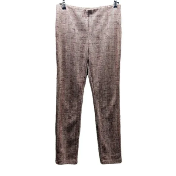 Rachel Zoe Womens Burgundy Plaid Pants Slim Leg Size Small