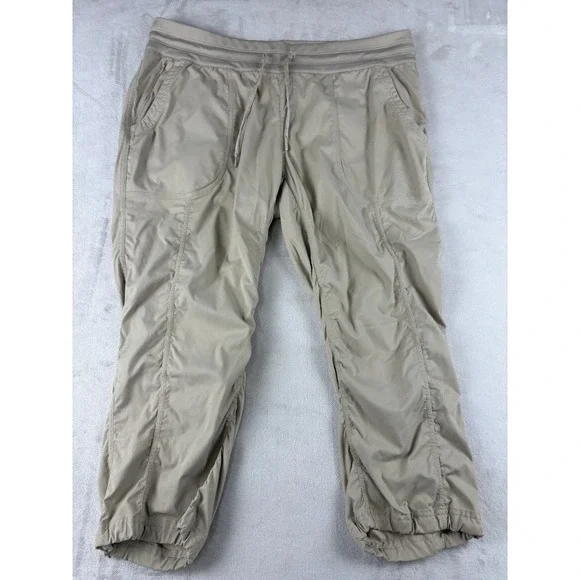 The North Face Aphrodite 2.0 Capri Pants Khaki Tan Herringbone Womens XL Regular