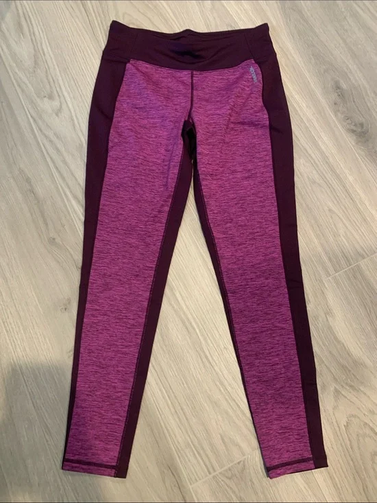 Reebok Purple & Heathered Pink Colorblock Leggings