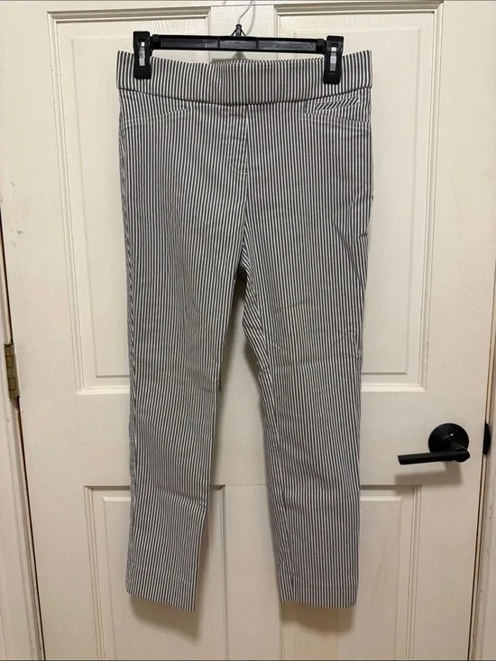 Anne Klein Black and White Striped stretch Pants - Size 4