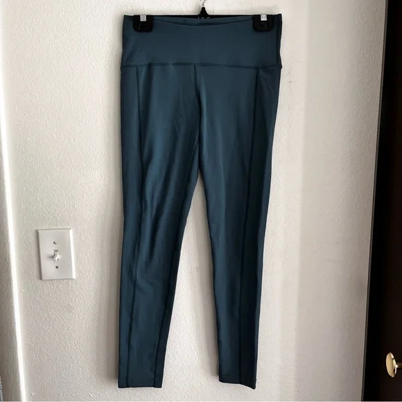 Oiselle Women’s Teal Blue Leggings Size 6 Workout Running Stretch Elastic Waist