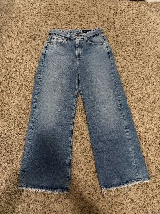 A Golde Saige High Rise Wide Leg Cropped Jean