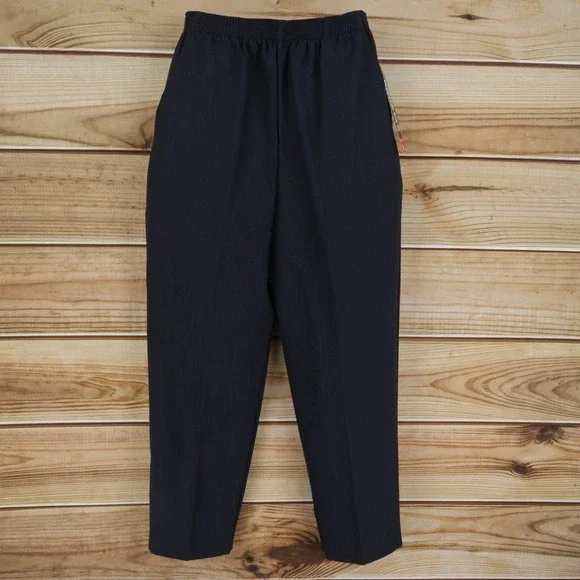 Briggs Pants Womens Size 10P Dark Blue Geometric High Rise Stretch Waist NWT $34
