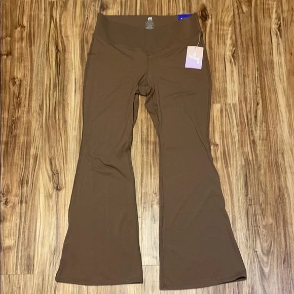 JoyLab women’s XL pants crossover flare high rise leggings mocha brown NWT