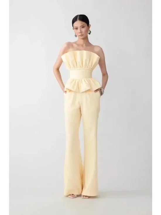 Sau Lee Nicola Crepe Pants Butteryellow Womens Size 4