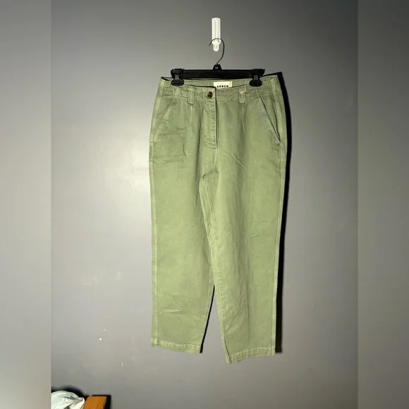 Boden Green Wide Leg Relaxed Pants Women’s Size 6L