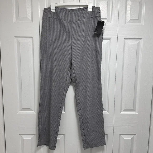 JL Jules & Leopold Womens Pull-on Pants Black/Gray White 16W NWT