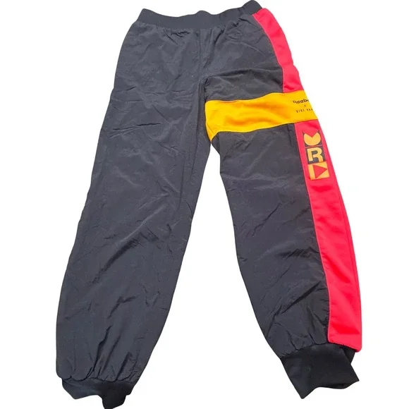 Reebok x Gigi Hadid Womens Colorblock Track Pants Black Red Yellow Joggers M