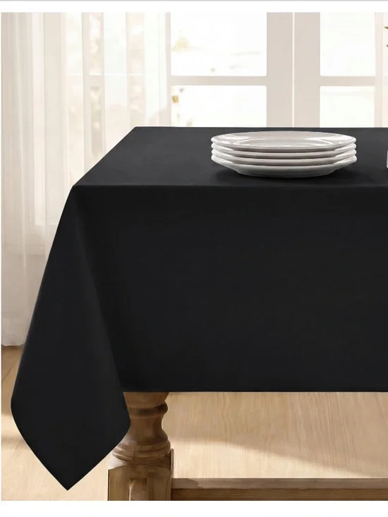 WATERPROOF Tablecloth 100% Premium Microfiber RECTANGULAR 60x120” BLACK