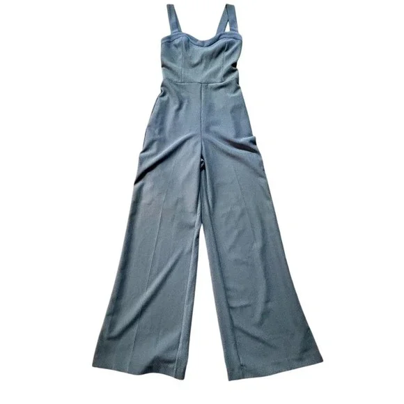 Abercrombie & Fitch‎ Women's XS Blue Wide-Leg Jumpsuit Casual Sleeveless