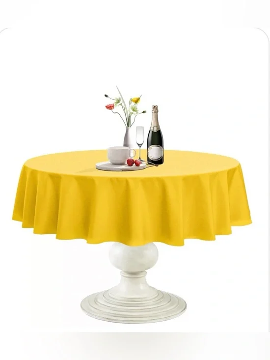 Classic Tablecloth - 100% Microfiber Waterproof 120” ROUND - YELLOW