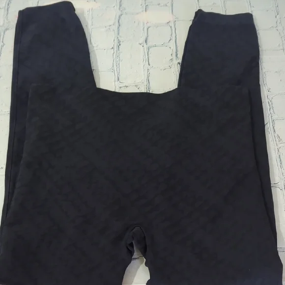 SPANX Shapewear  Black Argyle Patterned Warm Compression Leggings XL RN112121