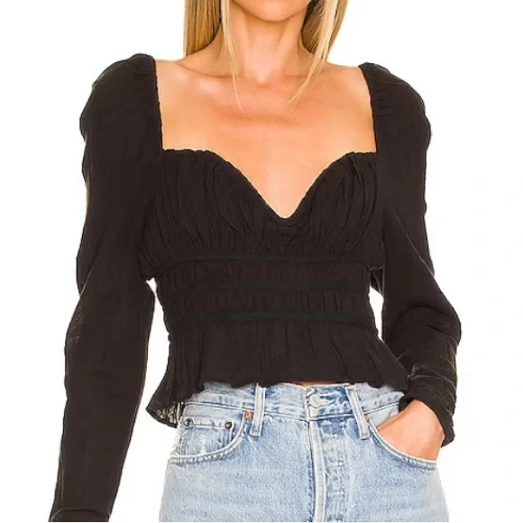 Free People Chloe Top in Black