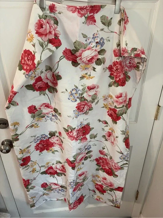 Ralph Lauren Danielle Floral Shabby Cottagecore Cotton Tablecloth 95”x61”