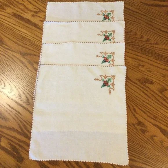 Set of 4 Antique Linen Napkins