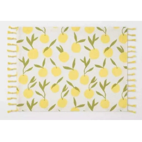 💚5 Opalhouse Lemons Placemat Yellow with Fringe
