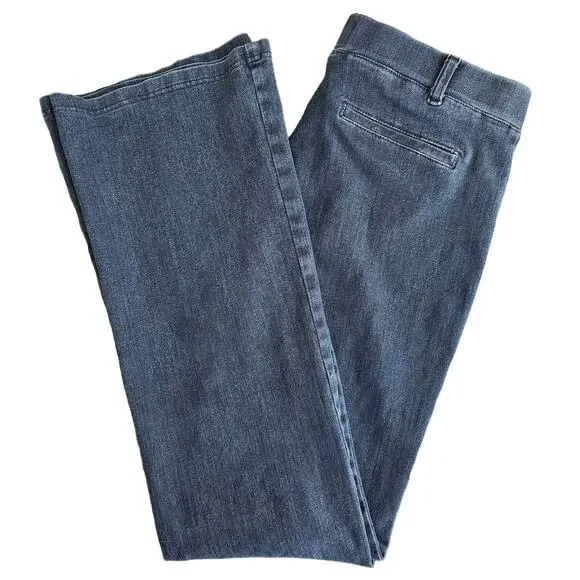 Betabrand Faux Denim Stretch Bootcut Pull On Pants‎ | Women's Medium | FLAWS
