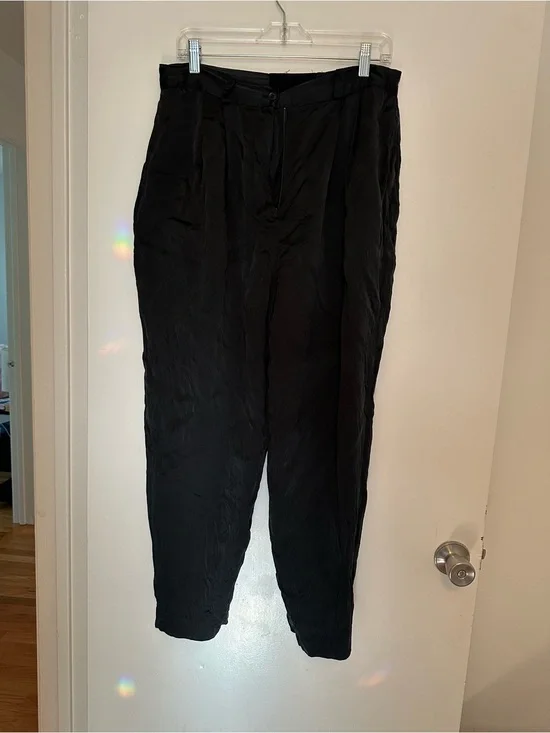 100% Silk Dress Pants - Pleated Tapered Fit