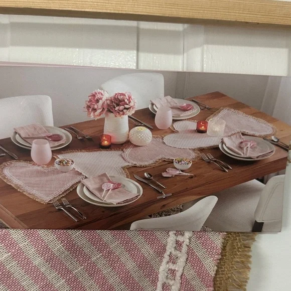 Cupcakes and cashmere Valentine’s Day heart table runner