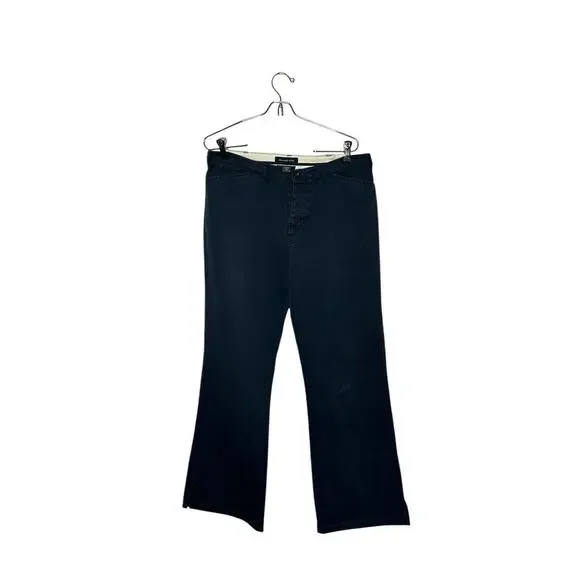 Abercrombie &‎ Fitch sz 10 L navy blue chino pants wide leg womens
