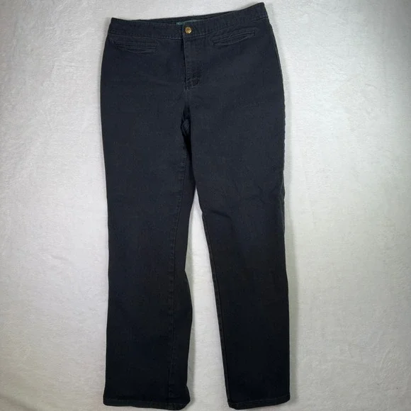 Lauren Jeans Co.‎ Women's Black Cotton Blend Pants Size 12 Casual Everyday