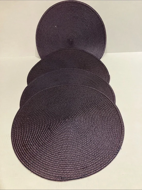 Round Placemats Set - Dark Plum (Set of 4)