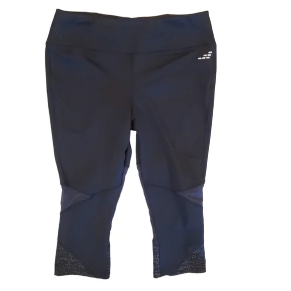 Bcg Running Women's‎ Black Mesh Detail Crop Leggings Size Medium