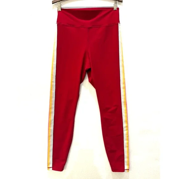 Spiritual Gangster‎ Red Multi Side Stripe Leggings Women’s Size Large