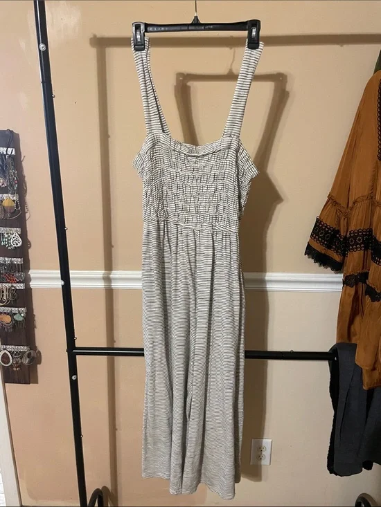 American Eagle Outfitters Striped Jumpsuit in Cream & Black