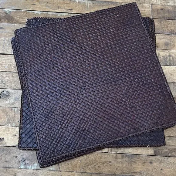Vintage Hand-Woven Rectangular Rattan Placemats 14
