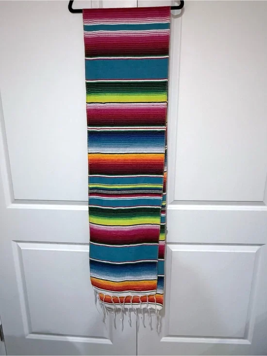 Colorful Mexican Serape-Style Woven Runner