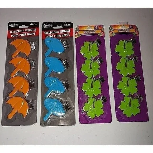 TABLECLOTH WEIGHTS-4 PACKS-NEW-ASSORTED COLORS