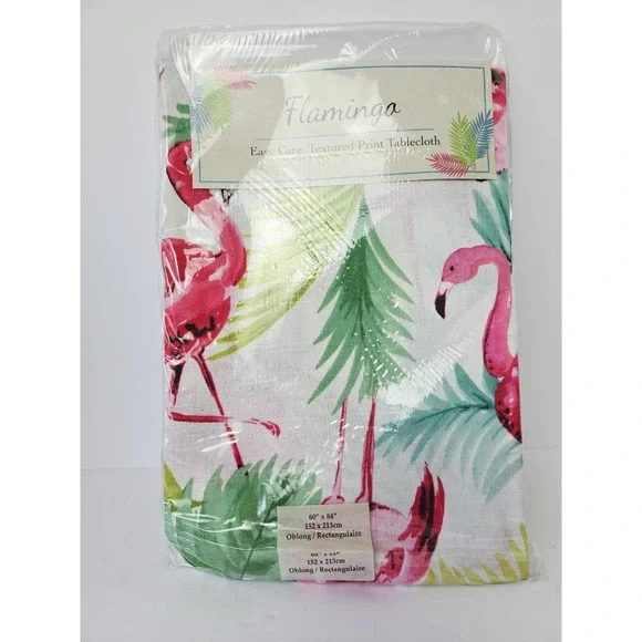 Benson Mills tablecloth summer tropical Flamingo 60x84