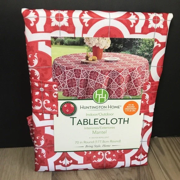 Huntington Home Tablecloth 70” Indoor/Outdoor NWT