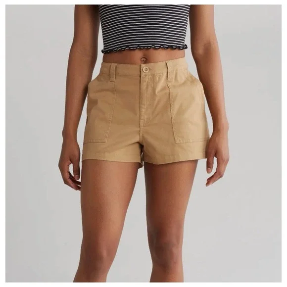 Abound Women's Tan Shorts Size 28 Button Fly Pockets New with Tags