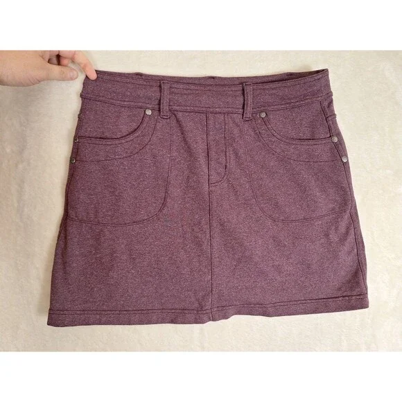 Athleta Bettona Knit Skort Women's Small Purple Stretch Mid Rise Pockets Hike